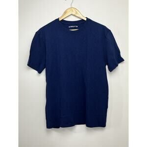 American Giant Premium Slub Crew Tee Mens Medium Blue T Shirt Made in USA